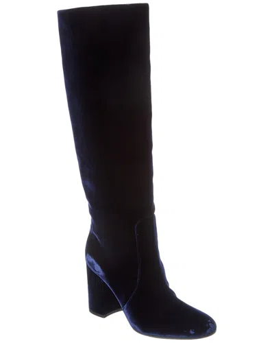 Gianvito Rossi 85 Velvet Knee-high Boot In Blue