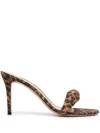 Gianvito Rossi Bijoux 85 Leopard-print Leather Mules In Brown