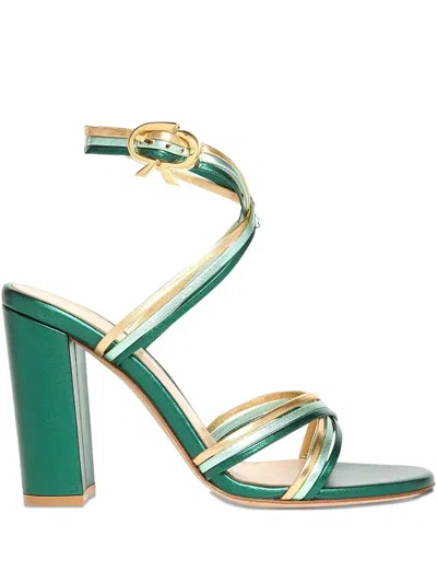 Gianvito Rossi 85mm Calissa Leather Sandals In Green