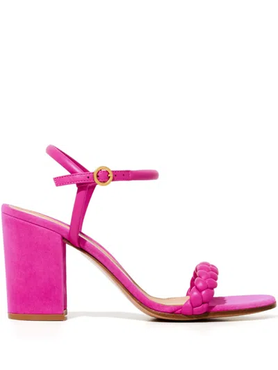 Gianvito Rossi 85mm Cruz Braided Heeled Sandals In Pink