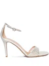 Gianvito Rossi 85mm Crystal-embellished Ankle-strap Sandals In Metallic