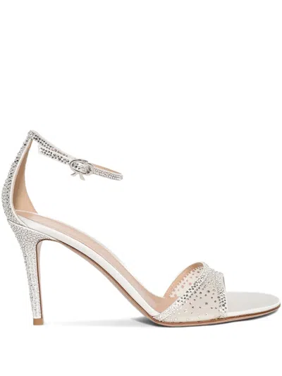 GIANVITO ROSSI 85MM CRYSTAL-EMBELLISHED ANKLE-STRAP SANDALS