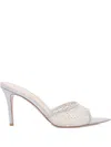 Gianvito Rossi 85mm Crystal-embellished Heeled Mules In White