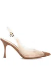 Gianvito Rossi 85mm Diana Slingback Transparent Pumps In Brown