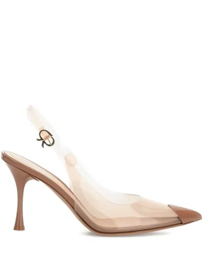 Gianvito Rossi 85mm Diana Slingback Transparent Pumps In Neutral