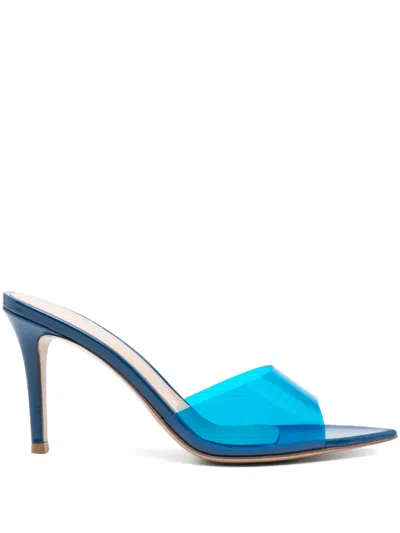 Gianvito Rossi 85mm Elle Mules In Blue