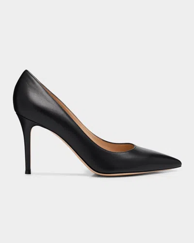 Gianvito Rossi 85mm Gianvito Leather Pointed-toe Pumps In Black