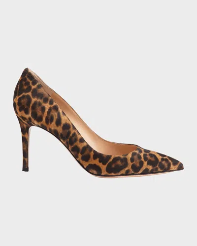 Gianvito Rossi 85mm Gianvito Leopard Suede Pointed-toe Pumps In Animal Print