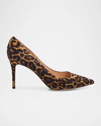 Gianvito Rossi 85mm Gianvito Leopard Suede Pointed-toe Pumps In Animal Print