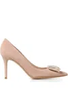 Gianvito Rossi 85mm Jaipur Crystal-embellished Pumps In Neutral