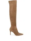 Gianvito Rossi 85mm Jules Suede Knee-high Boots In Tan