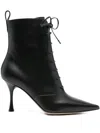 Gianvito Rossi 85mm Lace-up Pointed-toe Boots In Black
