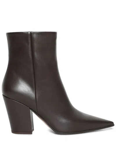Gianvito Rossi 85mm Leather Boots In Black