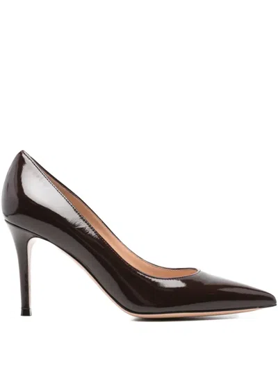 Gianvito Rossi Gianvito 85 Glossy Nappa Leather Pumps Shoes In Burgundy