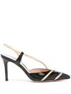 Gianvito Rossi Elegant Pointed Toe Leather Slingbacks With Stiletto Heel In 黑色