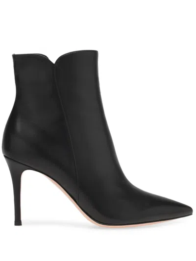 Gianvito Rossi Stiletto-heel Leather Ankle Boots In Black