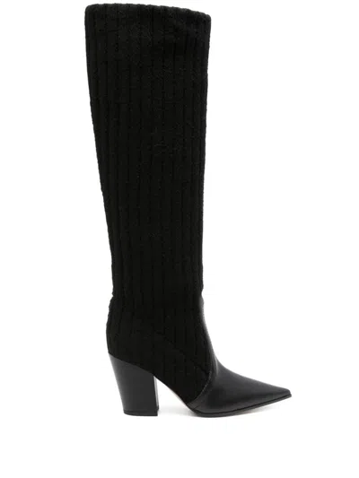GIANVITO ROSSI 85MM PANELLED-DESIGN BOOTS