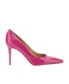Gianvito Rossi Glossy Leather Pointed Toe Stiletto Heel Pumps In Pink
