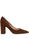Gianvito Rossi 85mm Suede Piper Pump In Braun
