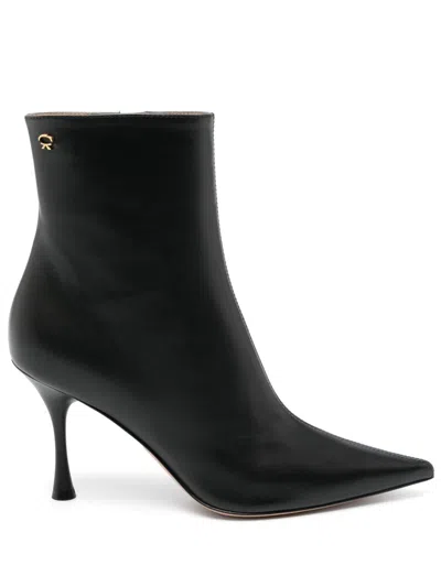 GIANVITO ROSSI 85MM POINTY-TOE LEATHER BOOTS