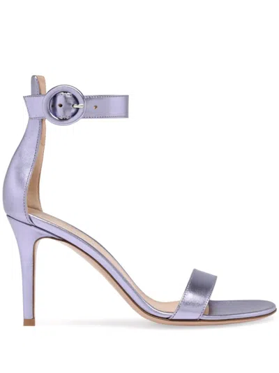 Gianvito Rossi Portofino 85 Suede Sandals In Purple