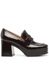 Gianvito Rossi Rouen Platform Penny Loafers In Brown