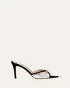 Gianvito Rossi 85mm Shiny Leather And Suede Pointed-toe Mules Sandals In Multi