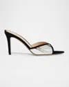 Gianvito Rossi 85mm Shiny Leather And Suede Pointed-toe Mules Sandals In Black