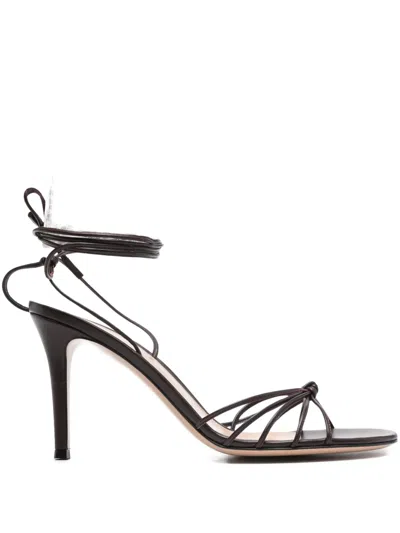 Gianvito Rossi 85mm Strappy Leather Sandals In Brown