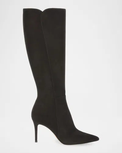 Gianvito Rossi 85mm Suede Knee-high Boots In Gray