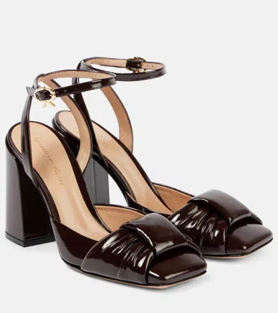 Gianvito Rossi 90 Patent Leather Sandals In Red