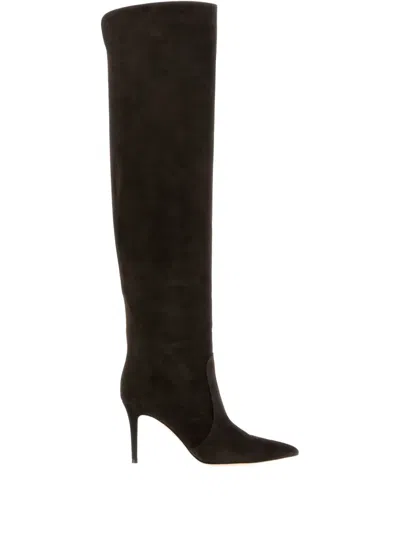 Gianvito Rossi 90mm Hansen Suede Boots In Brown