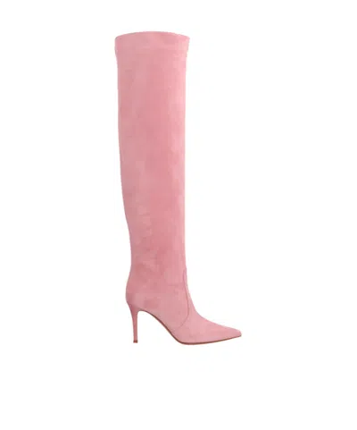 GIANVITO ROSSI 90MM HANSEN SUEDE KNEE-HIGH BOOTS