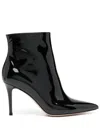 Gianvito Rossi Chic Patent Leather Ankle Boot For Women In Schwarz