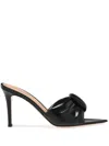 Gianvito Rossi Womens Black Bow-detail Patent-leather Heeled Sandals In Black