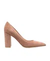Gianvito Rossi Pointed 90mm Block Heel Pumps In Nude