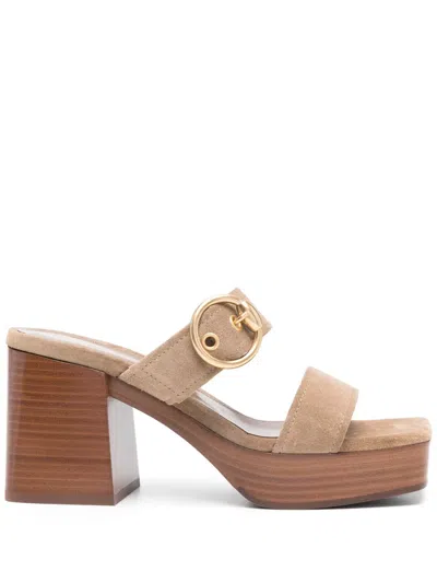 Gianvito Rossi 90mm Suede Sandals In Brown