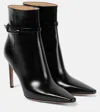 Gianvito Rossi 95mm Tokio Brushed Leather Boots In Black