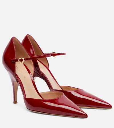 Gianvito Rossi 95 Patent Leather Pumps In Red