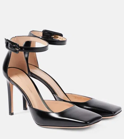 Gianvito Rossi 95 Polished Leather Slingback Pumps In Black