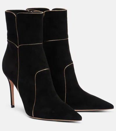 Gianvito Rossi 95 Suede Ankle Boots In Black
