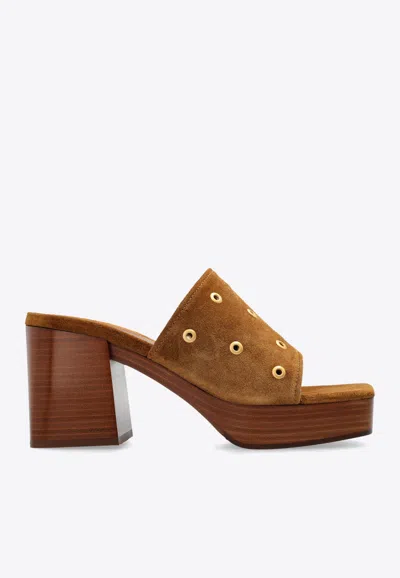 Gianvito Rossi 95 Suede Platform Mules