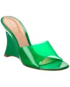 Gianvito Rossi Vernice Pvc Wedge Mules In Green