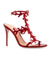 Gianvito Rossi Red Cut-out Ankle-strap Heels In Red