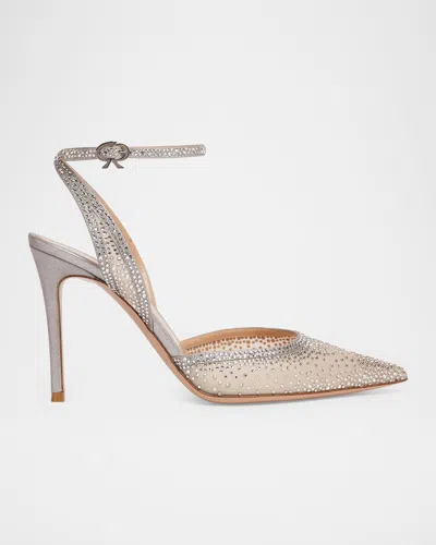 Gianvito Rossi 95mm Burma Embellished Mesh Pumps In Multi