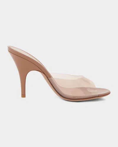 Gianvito Rossi 95mm Clear Mule Sandals In Pink