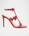 Gianvito Rossi Red Cut-out Ankle-strap Heels In Red