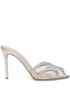Gianvito Rossi 95mm Crystal-embellished Peep-toe Heels In Silver