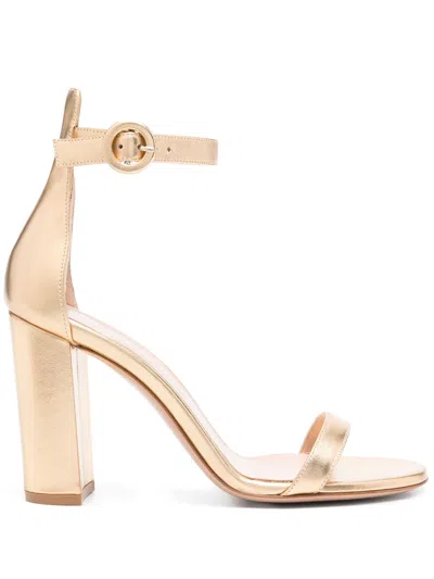 Gianvito Rossi 95mm Gaeta Sandals In Gold