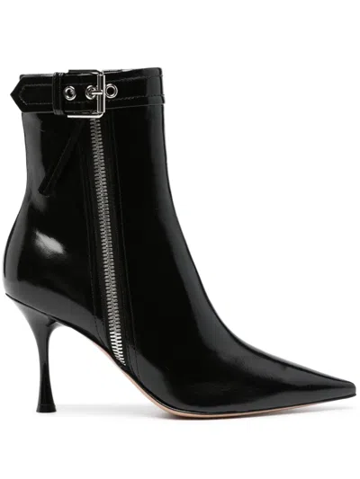 Gianvito Rossi 95mm Leather Ankle Boots In Black